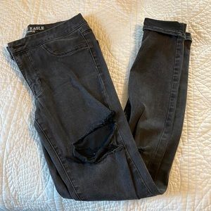 American Eagle black distressed leggings jeans